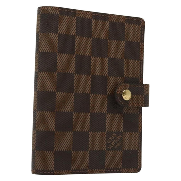 LOUIS VUITTON Damier Ebene Agenda PM Day Planner Cover R20700 LV Auth 139605