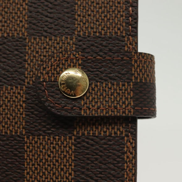 LOUIS VUITTON Damier Ebene Agenda PM Day Planner Cover R20700 LV Auth 139605