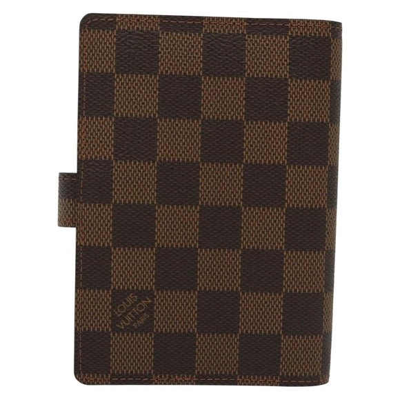 LOUIS VUITTON Damier Ebene Agenda PM Day Planner Cover R20700 LV Auth 139605