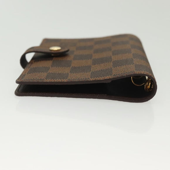 LOUIS VUITTON Damier Ebene Agenda PM Day Planner Cover R20700 LV Auth 139605