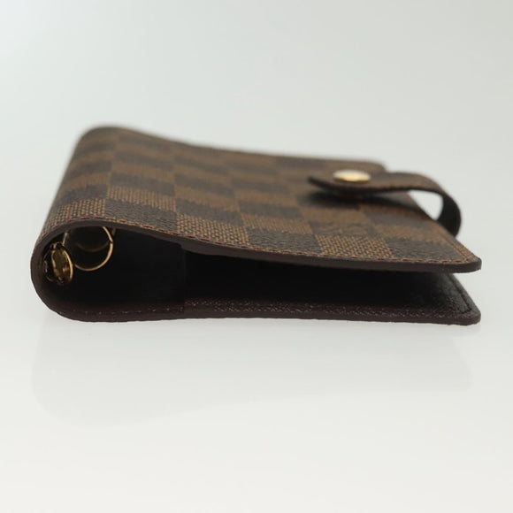 LOUIS VUITTON Damier Ebene Agenda PM Day Planner Cover R20700 LV Auth 139605