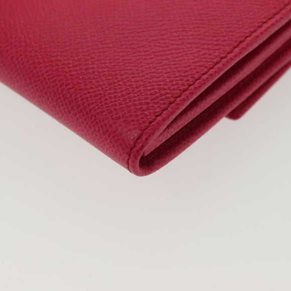 Salvatore Ferragamo Gancini Long Wallet Leather Pink Gold Auth 139609