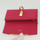 Salvatore Ferragamo Gancini Long Wallet Leather Pink Gold Auth 139609-8