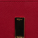 Salvatore Ferragamo Gancini Long Wallet Leather Pink Gold Auth 139609-9