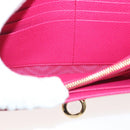 Salvatore Ferragamo Gancini Long Wallet Leather Pink Gold Auth 139609-20