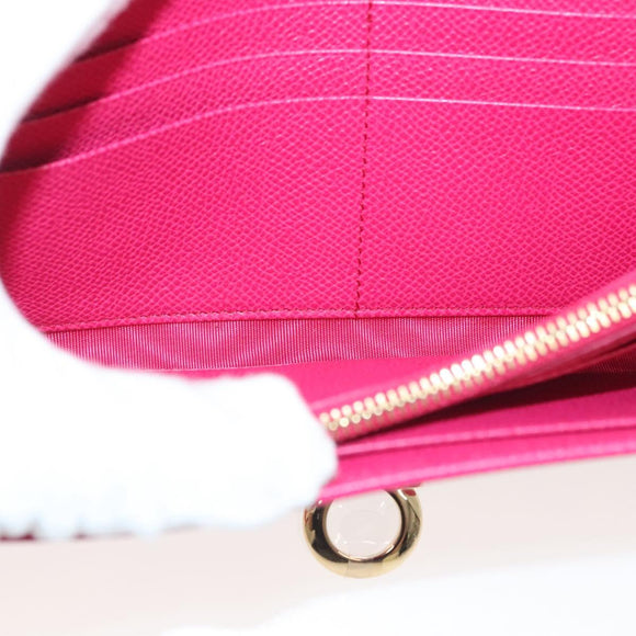 Salvatore Ferragamo Gancini Long Wallet Leather Pink Gold Auth 139609