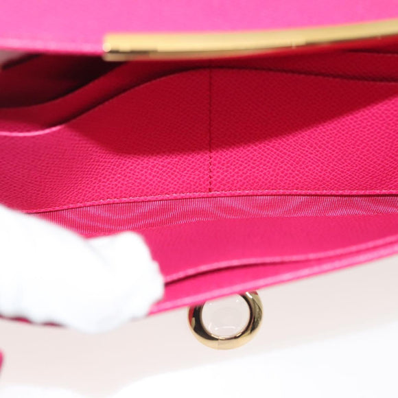 Salvatore Ferragamo Gancini Long Wallet Leather Pink Gold Auth 139609