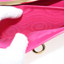 Salvatore Ferragamo Gancini Long Wallet Leather Pink Gold Auth 139609-22