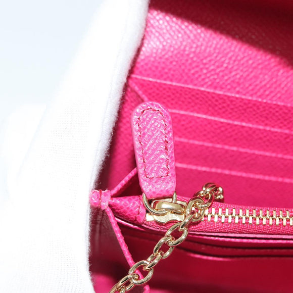 Salvatore Ferragamo Gancini Long Wallet Leather Pink Gold Auth 139609