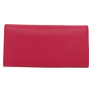 Salvatore Ferragamo Gancini Long Wallet Leather Pink Gold Auth 139609-2