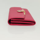 Salvatore Ferragamo Gancini Long Wallet Leather Pink Gold Auth 139609-4