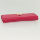 Salvatore Ferragamo Gancini Long Wallet Leather Pink Gold Auth 139609-5
