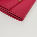 Salvatore Ferragamo Gancini Long Wallet Leather Pink Gold Auth 139609-14