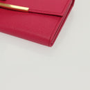 Salvatore Ferragamo Gancini Long Wallet Leather Pink Gold Auth 139609-15