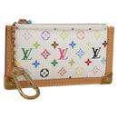 LOUIS VUITTON Multicolor Pochette Cles Coin Purse White M92655 LV Auth 139622V-1