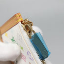 LOUIS VUITTON Multicolor Pochette Cles Coin Purse White M92655 LV Auth 139622V-9