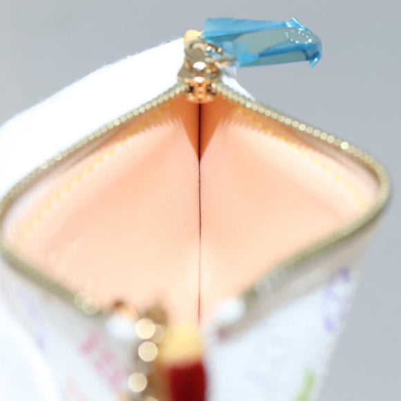 LOUIS VUITTON Multicolor Pochette Cles Coin Purse White M92655 LV Auth 139622V