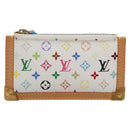 LOUIS VUITTON Multicolor Pochette Cles Coin Purse White M92655 LV Auth 139622V-13