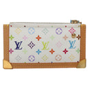 LOUIS VUITTON Multicolor Pochette Cles Coin Purse White M92655 LV Auth 139622V-2