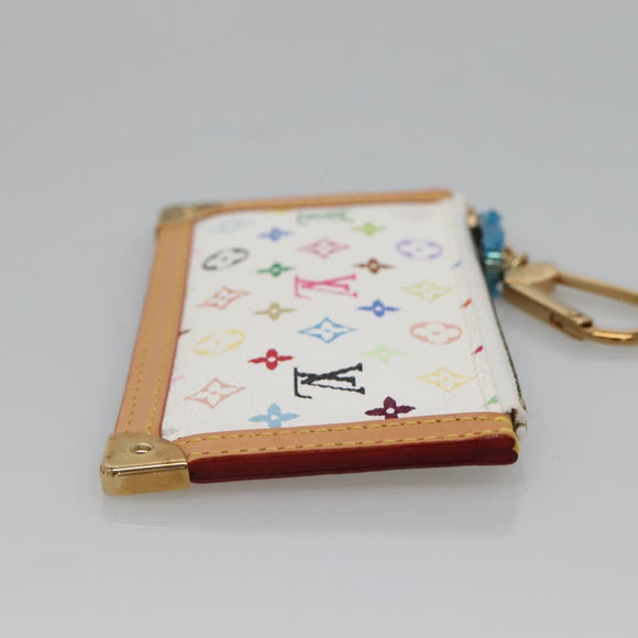 LOUIS VUITTON Multicolor Pochette Cles Coin Purse White M92655 LV Auth 139622V