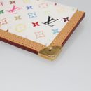 LOUIS VUITTON Multicolor Pochette Cles Coin Purse White M92655 LV Auth 139622V-8