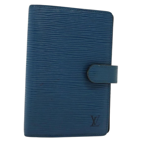 LOUIS VUITTON Epi Agenda PM Day Planner Cover Blue R20055 LV Auth 139624
