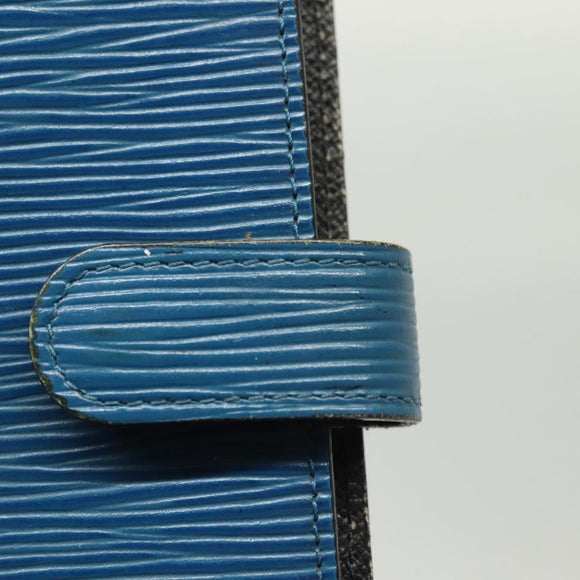 LOUIS VUITTON Epi Agenda PM Day Planner Cover Blue R20055 LV Auth 139624