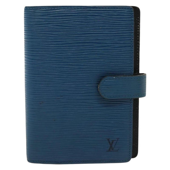LOUIS VUITTON Epi Agenda PM Day Planner Cover Blue R20055 LV Auth 139624