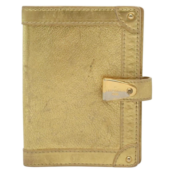 LOUIS VUITTON Suhari Agenda Partonaire PM Day Cover Gold R21048 Auth 139625