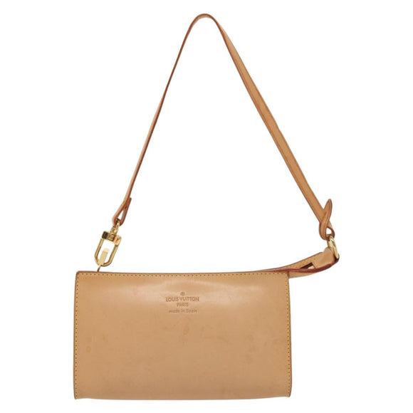 LOUIS VUITTON Nomad Cava Amble PM Pouch Leather Beige M92502 LV Auth 139626