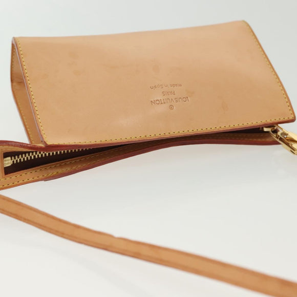 LOUIS VUITTON Nomad Cava Amble PM Pouch Leather Beige M92502 LV Auth 139626