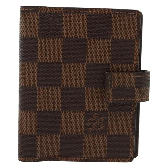LOUIS VUITTON Damier Ebene Agenda Mini Day Planner Cover R20705 LV Auth 139627