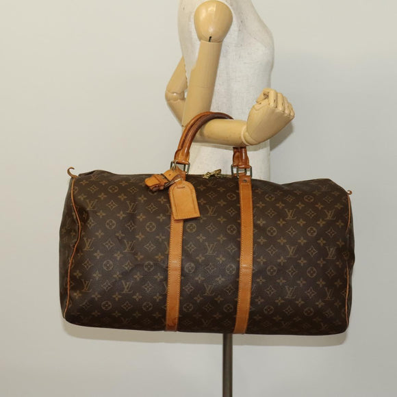 LOUIS VUITTON Monogram Keepall 55 Boston Bag M41424 LV Auth 139639