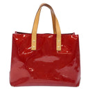 LOUIS VUITTON Monogram Vernis Reade PM Hand Bag Pomme D'amour M91990 Auth 139642-2