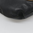 GUCCI Interlocking Shoulder Bag Leather Black Gold 121548 Auth 139643-11