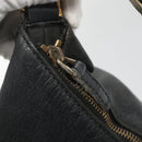 GUCCI Interlocking Shoulder Bag Leather Black Gold 121548 Auth 139643-15