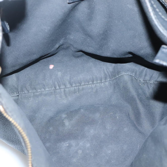 GUCCI Interlocking Shoulder Bag Leather Black Gold 121548 Auth 139643