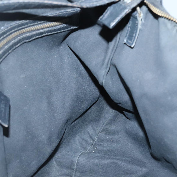 GUCCI Interlocking Shoulder Bag Leather Black Gold 121548 Auth 139643