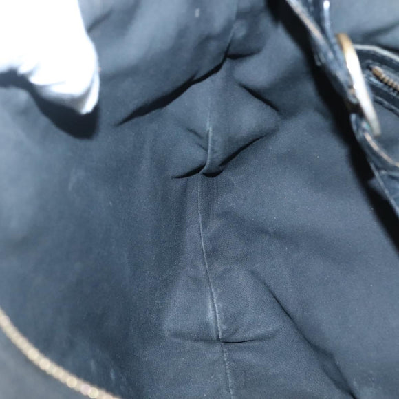 GUCCI Interlocking Shoulder Bag Leather Black Gold 121548 Auth 139643