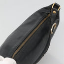 GUCCI Interlocking Shoulder Bag Leather Black Gold 121548 Auth 139643-6