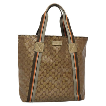 GUCCI GG Crystal Tote Bag Coated Canvas Gold 189669 Auth 139647