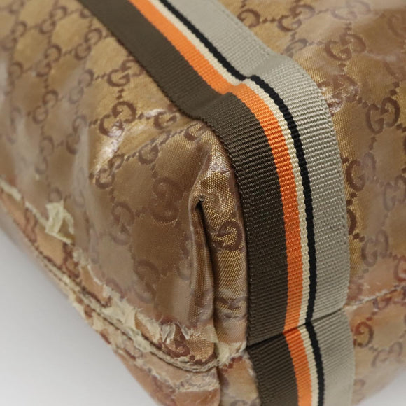 GUCCI GG Crystal Tote Bag Coated Canvas Gold 189669 Auth 139647