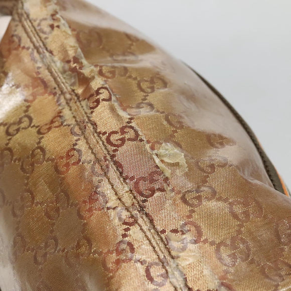 GUCCI GG Crystal Tote Bag Coated Canvas Gold 189669 Auth 139647