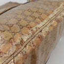 GUCCI GG Crystal Tote Bag Coated Canvas Gold 189669 Auth 139647-15