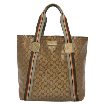 GUCCI GG Crystal Tote Bag Coated Canvas Gold 189669 Auth 139647 - 0