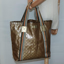 GUCCI GG Crystal Tote Bag Coated Canvas Gold 189669 Auth 139647-24