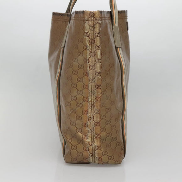 GUCCI GG Crystal Tote Bag Coated Canvas Gold 189669 Auth 139647