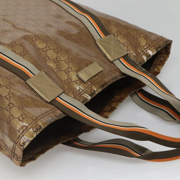 GUCCI GG Crystal Tote Bag Coated Canvas Gold 189669 Auth 139647