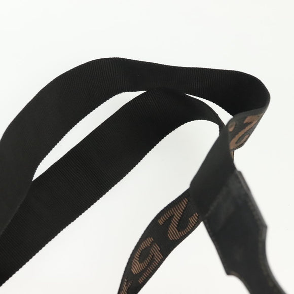 FENDI Pecan Canvas Backpack PVC Brown Black gold Auth 139650