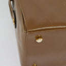 Salvatore Ferragamo Gancini Hand Bag Leather 2way Brown Gold Auth 139653-10